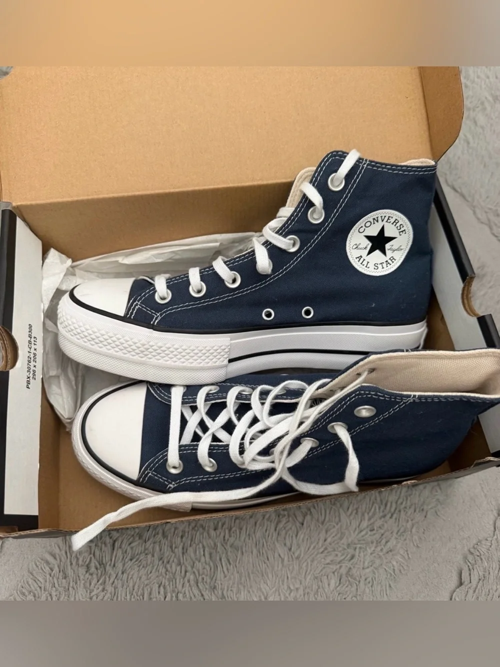 Converse High Top Sneakers - Navy Blue with White